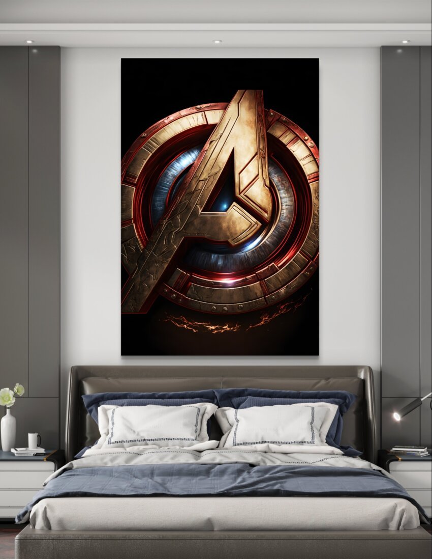 Golden Avengers Emblem Wall Art Hanging - Image 2