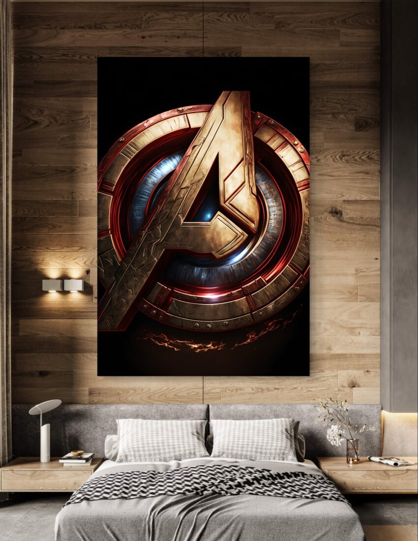 Golden Avengers Emblem Wall Art Hanging - Image 3