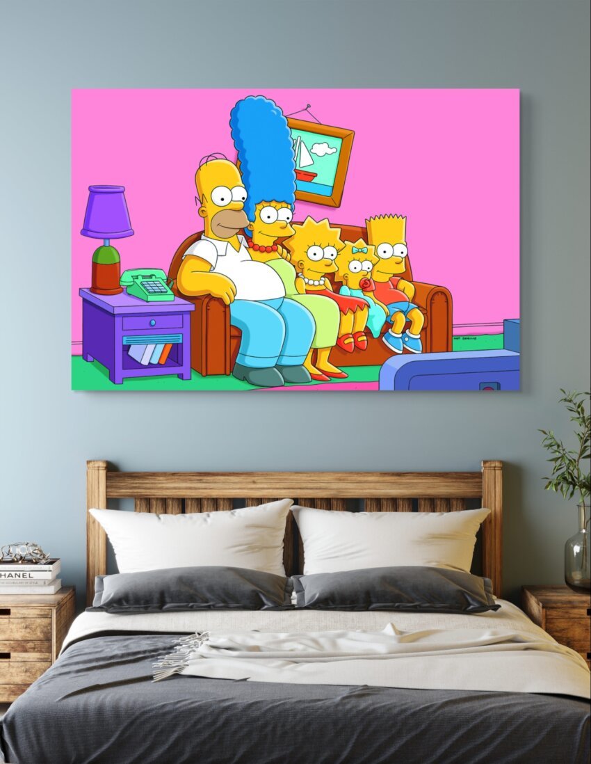 TV Night with the Simpsons Wall Art Hanging - Image 2