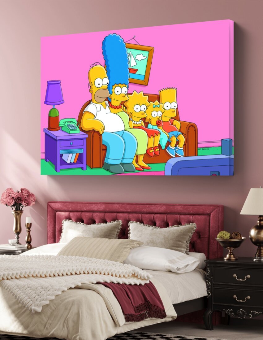 TV Night with the Simpsons Wall Art Hanging - Image 3