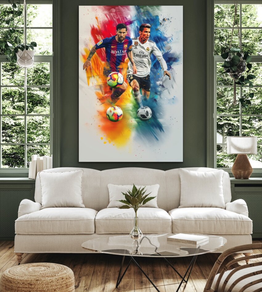 Football Legends: Messi vs Ronaldo Wall Art Theme - Image 3