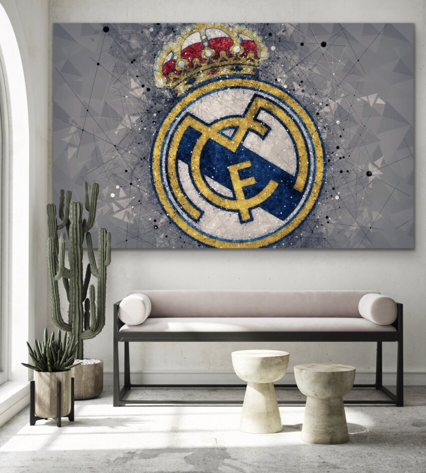 Geometric Real Madrid Crest Wall Art Print - Image 2