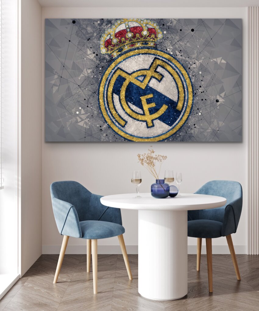 Geometric Real Madrid Crest Wall Art Print - Image 3