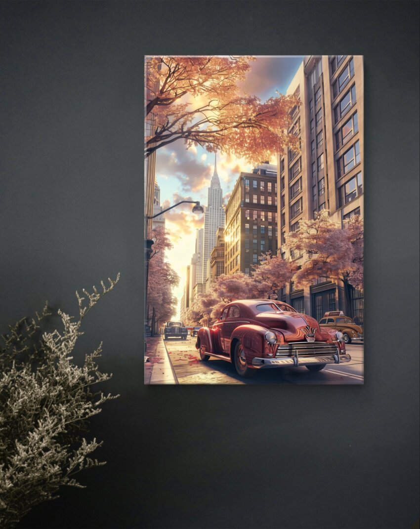 Sunset Red Hudson Retro Car Wallpaper Mural - Image 3