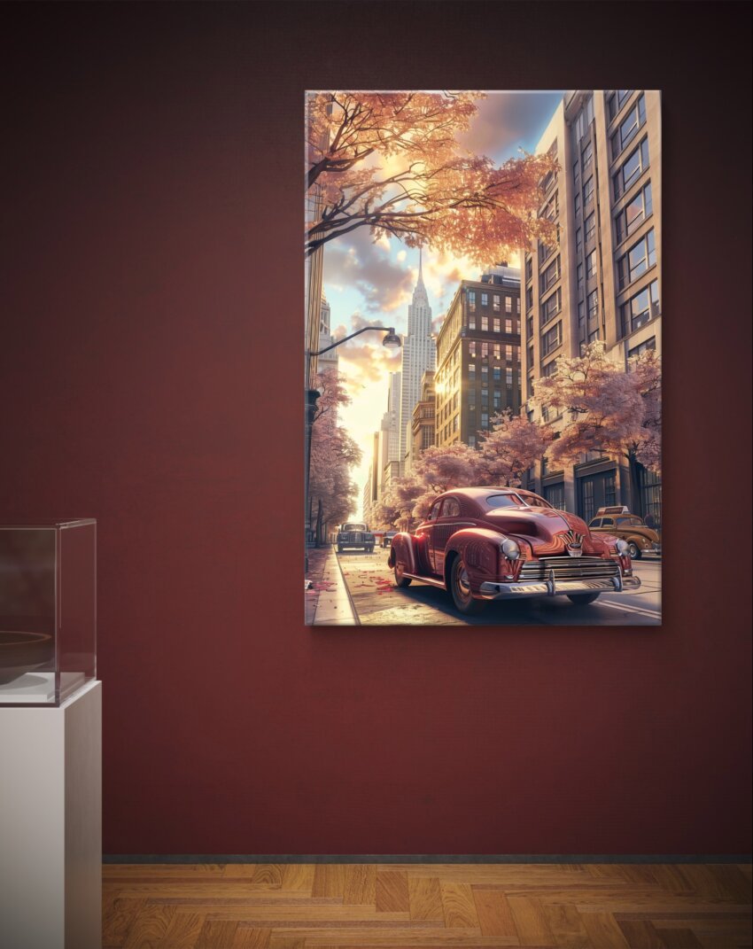 Sunset Red Hudson Retro Car Wallpaper Mural - Image 4