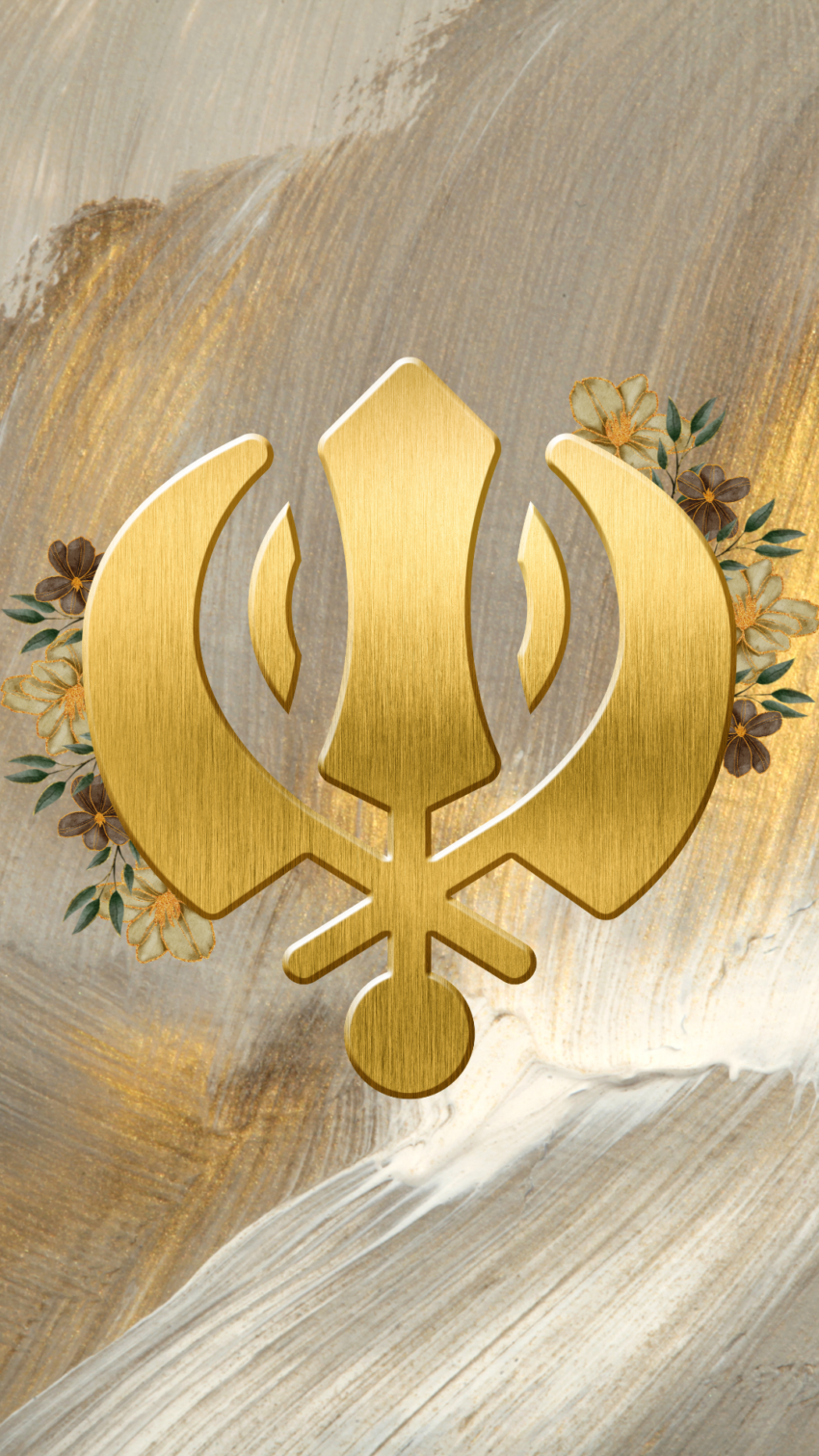 Sikh Heritage: The Golden Khanda in Bloom Wall Art Hanging